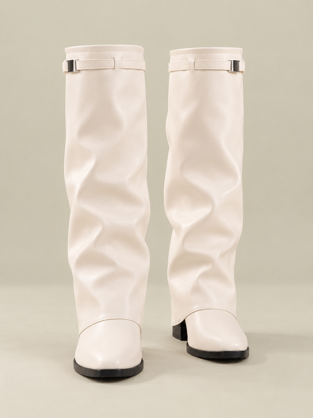 Slouch Pointed-Toe Block-Heel Boots