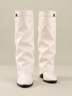 Slouch Pointed-Toe Block-Heel Boots