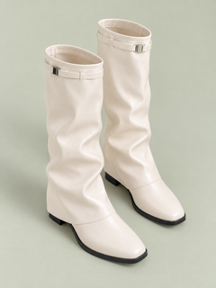 Slouch Pointed-Toe Block-Heel Boots