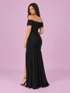 Elara Off-Shoulder Ruched Mermaid Maxi Dress