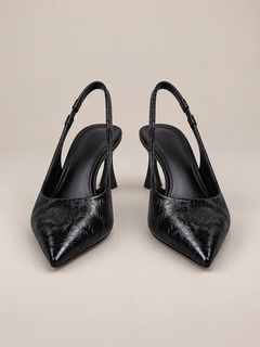Élodie Embossed Point-Toe Slingback Pumps