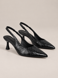 Élodie Embossed Point-Toe Slingback Pumps