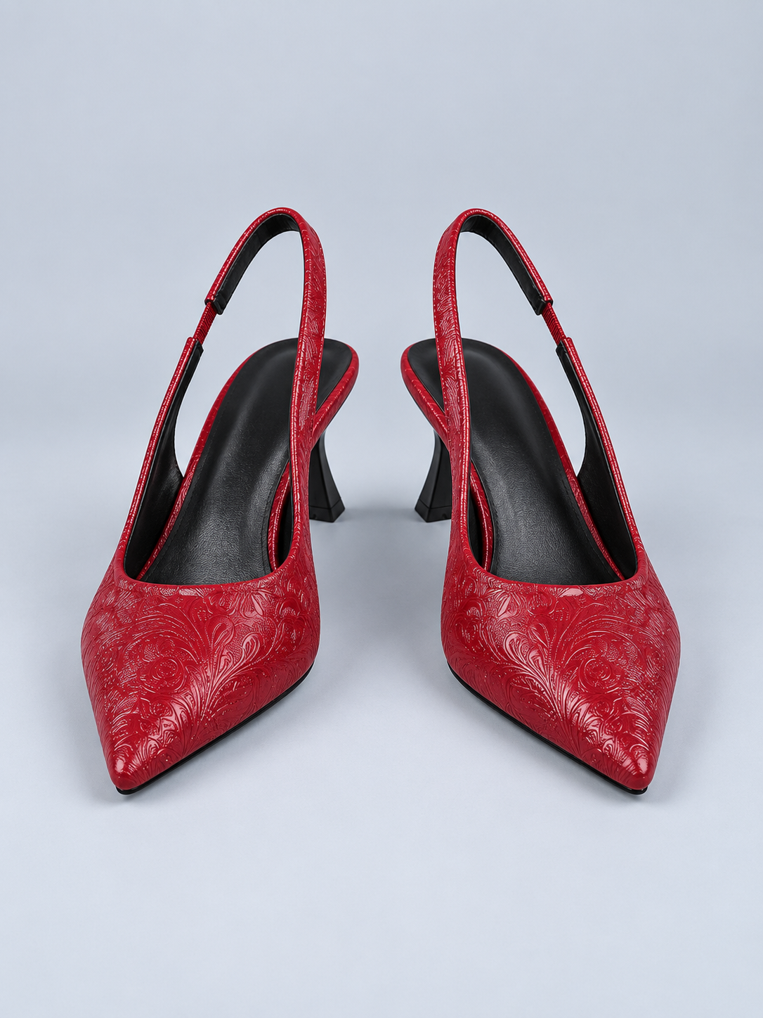 Élodie Embossed Point-Toe Slingback Pumps