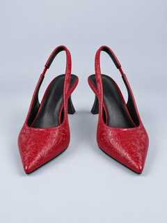 Élodie Embossed Point-Toe Slingback Pumps