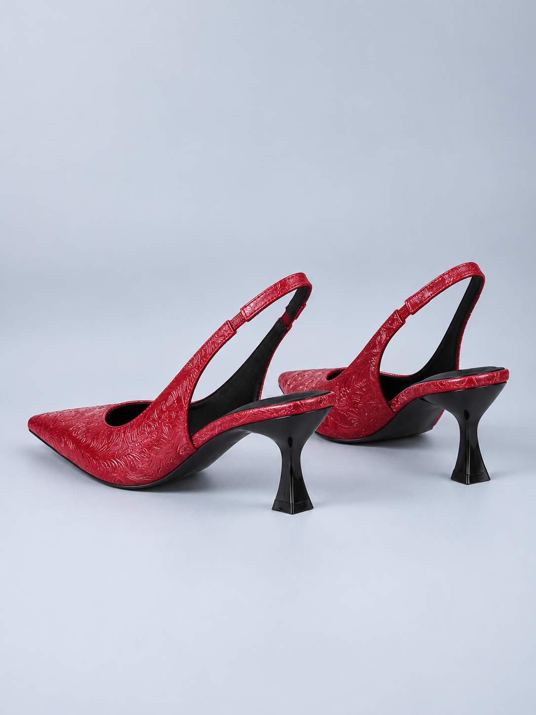 Élodie Embossed Point-Toe Slingback Pumps