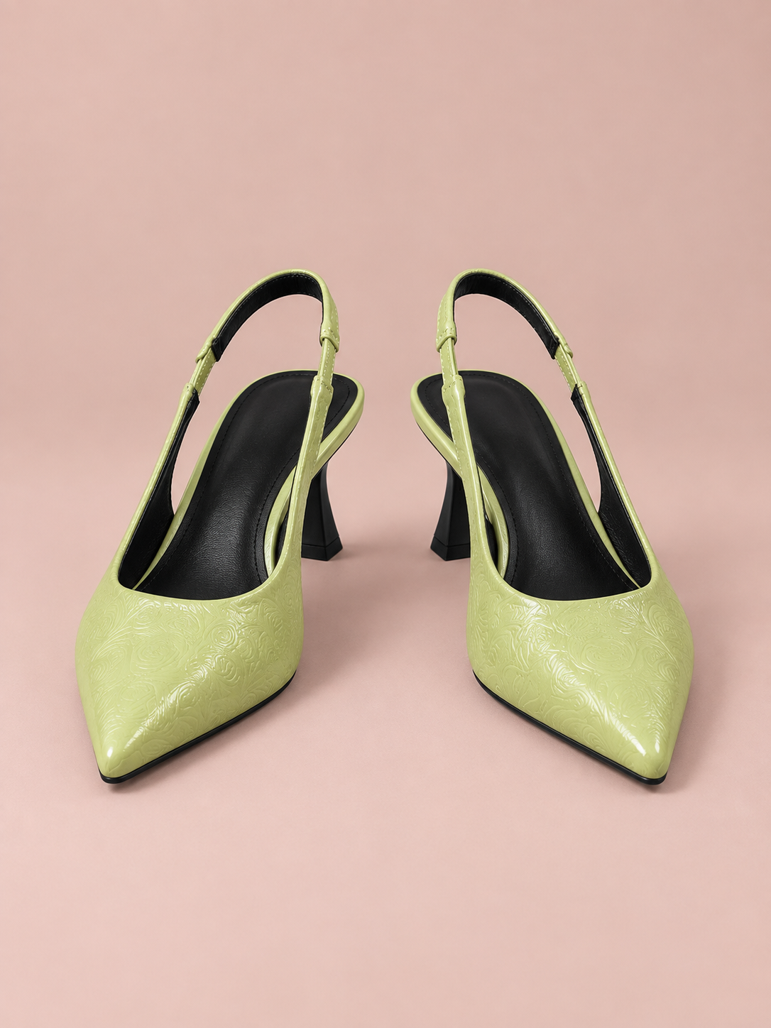 Élodie Embossed Point-Toe Slingback Pumps