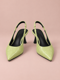 Élodie Embossed Point-Toe Slingback Pumps