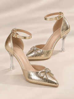 Celeste Rhinestone Bow Point-Toe Pumps