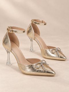 Celeste Rhinestone Bow Point-Toe Pumps