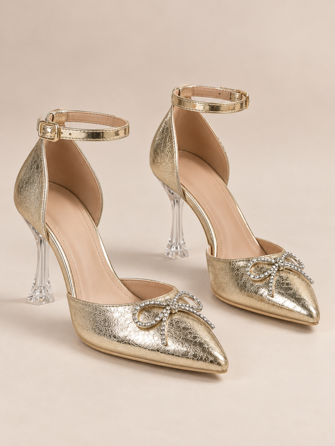 Celeste Rhinestone Bow Point-Toe Pumps