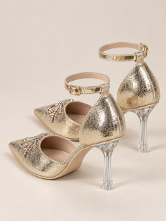 Celeste Rhinestone Bow Point-Toe Pumps