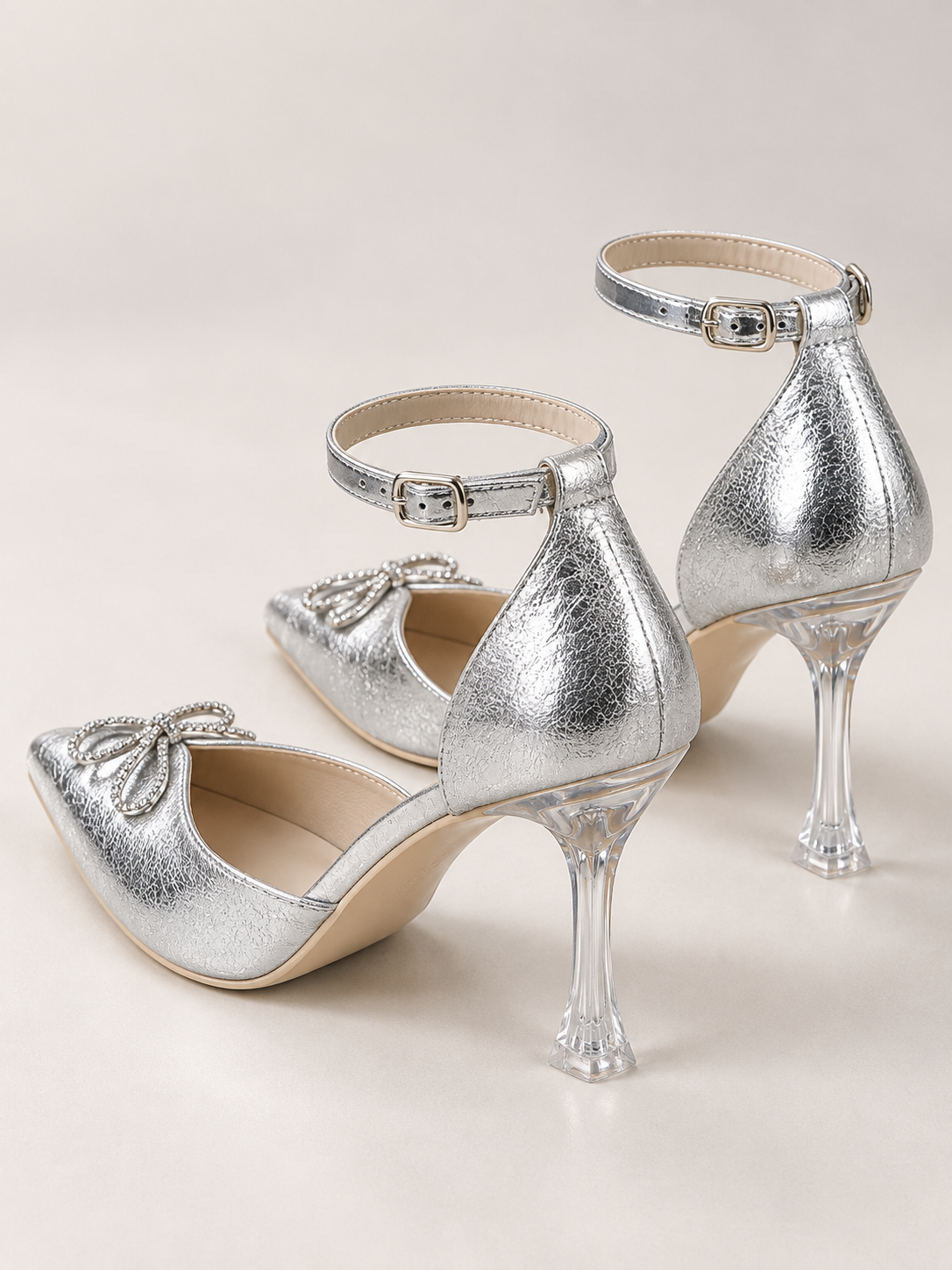 Celeste Rhinestone Bow Point-Toe Pumps
