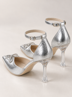 Celeste Rhinestone Bow Point-Toe Pumps