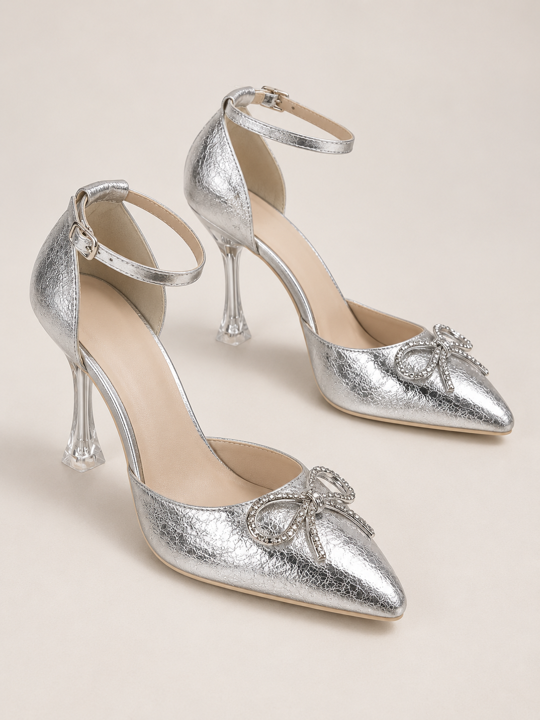 Celeste Rhinestone Bow Point-Toe Pumps