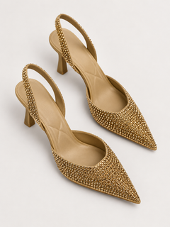 Celeste Rhinestone Slingback Pumps