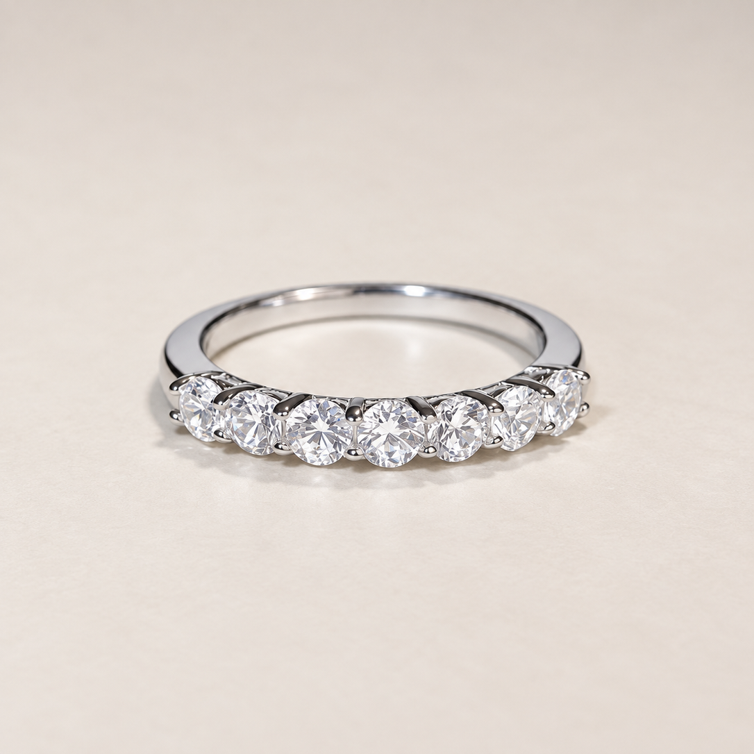 Evelisse Seven-Stone Zircon Sterling Silver Ring