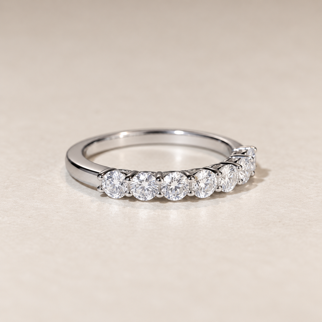 Evelisse Seven-Stone Zircon Sterling Silver Ring