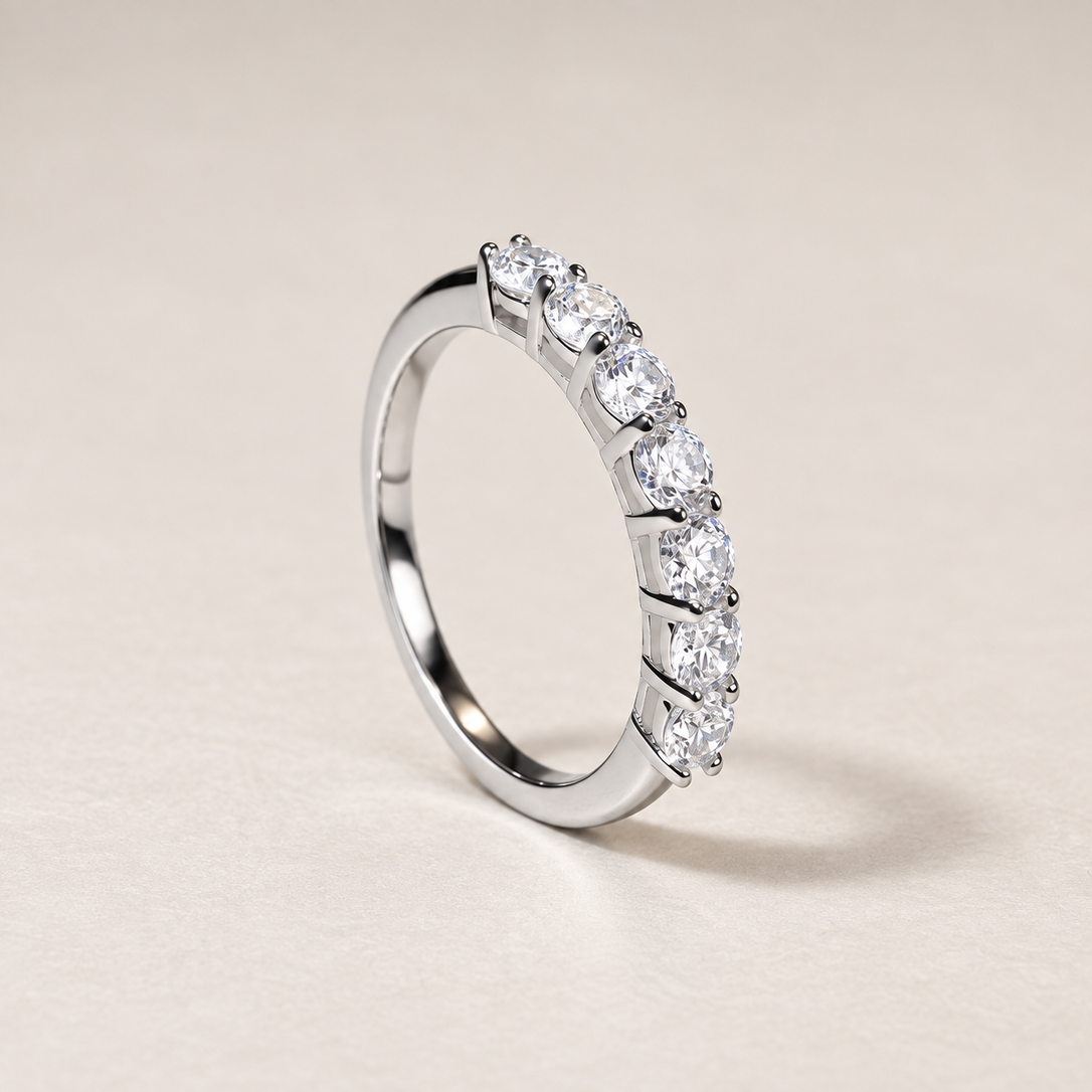 Evelisse Seven-Stone Zircon Sterling Silver Ring
