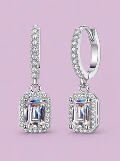1 Carat 925 Sterling Silver Moissanite Drop Earrings