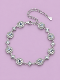 Aveline 4 Carat Moissanite Sterling Silver Bracelet