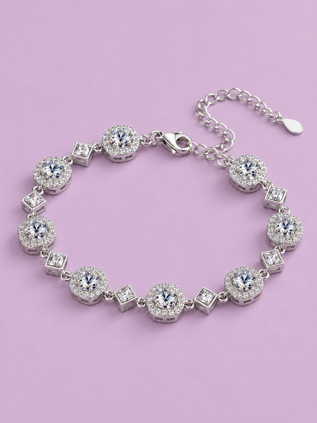 Aveline 4 Carat Moissanite Sterling Silver Bracelet