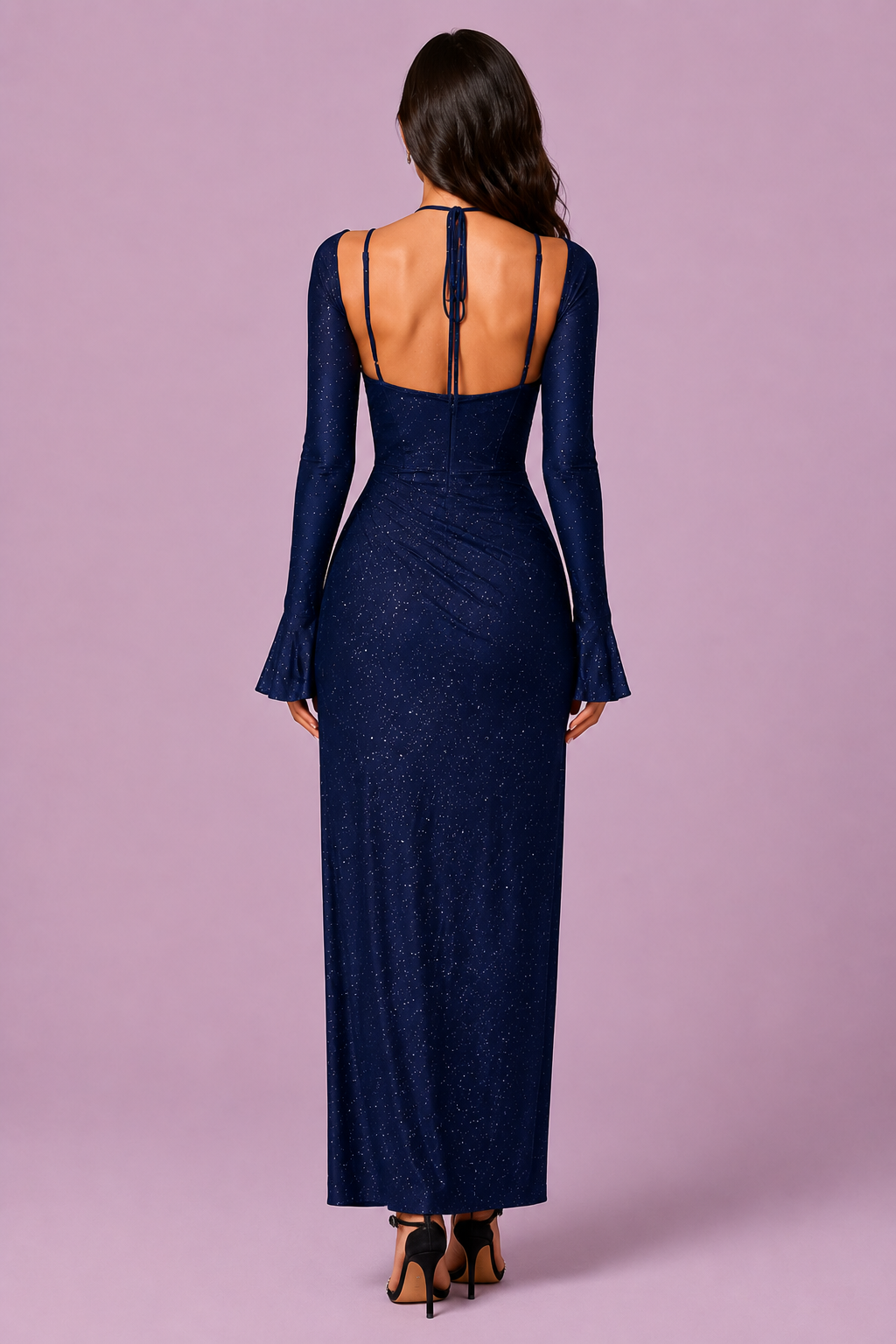 Glitter Slit Maxi Dress