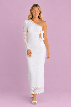 Camille One-Shoulder Lace Midi Dress