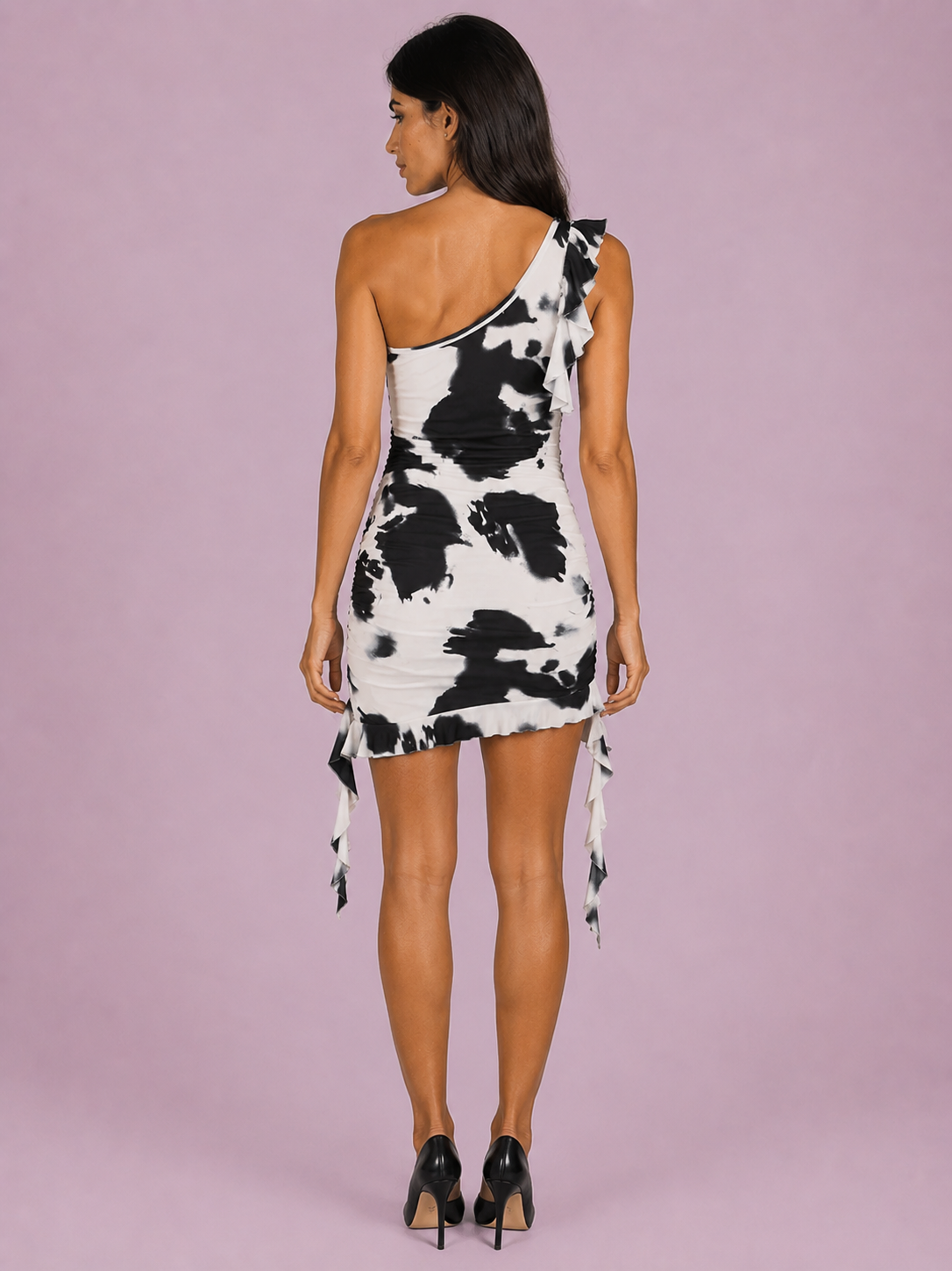 Ruffle One-Shoulder Mini Dress