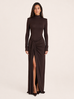Valeria Ruched Tie Maxi Dress