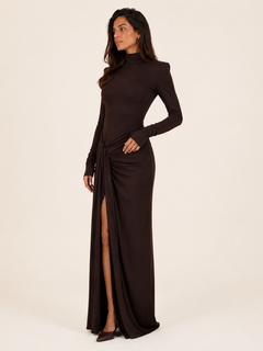 Valeria Ruched Tie Maxi Dress