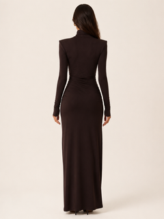 Valeria Ruched Tie Maxi Dress