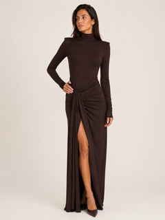 Valeria Ruched Tie Maxi Dress