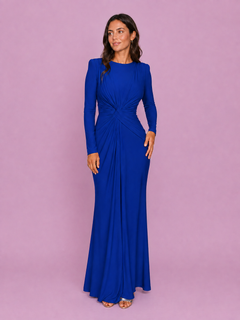 Elara Ruched Knot Maxi Dress