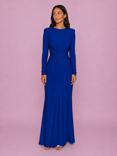 Elara Ruched Knot Maxi Dress