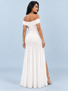 Elara Off-Shoulder Ruched Mermaid Maxi Dress
