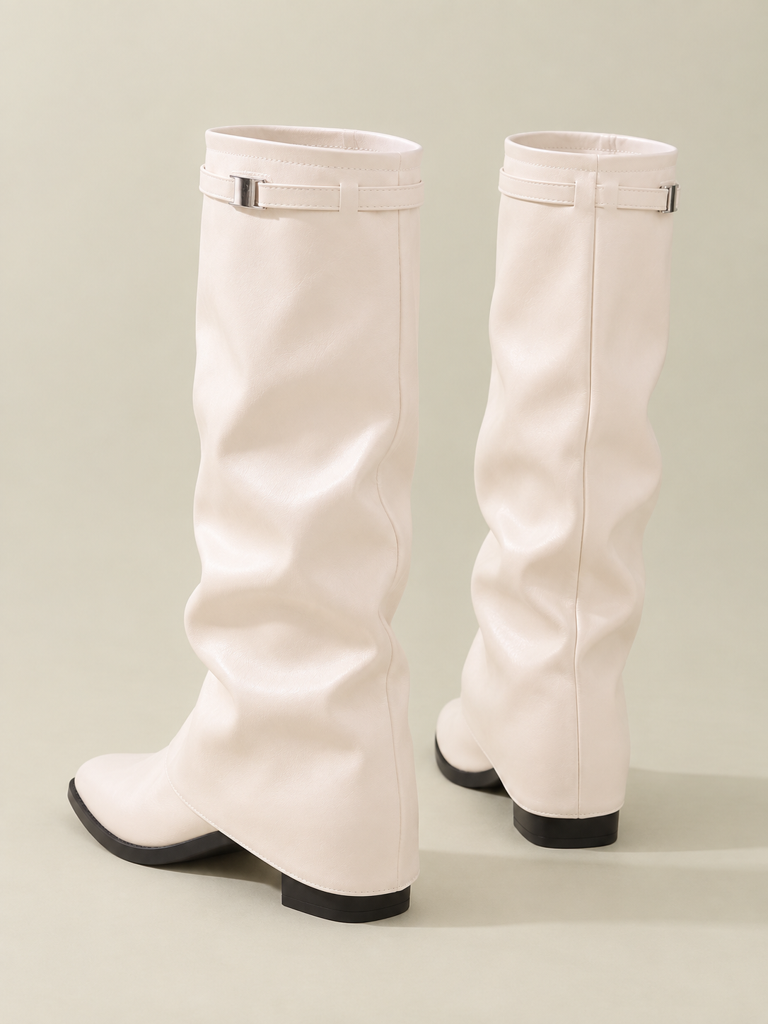 Slouch Pointed-Toe Block-Heel Boots